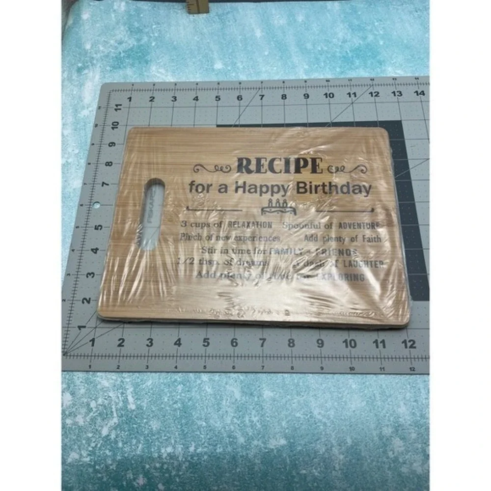 Birthday Recipe Bamboo Cutting Board Fun Decor‎ Kitchen New Sealed Gift Idea